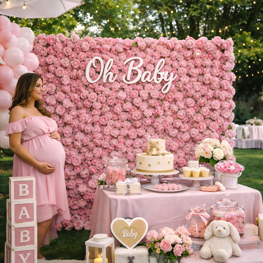 Pink Luxury Flower Wall