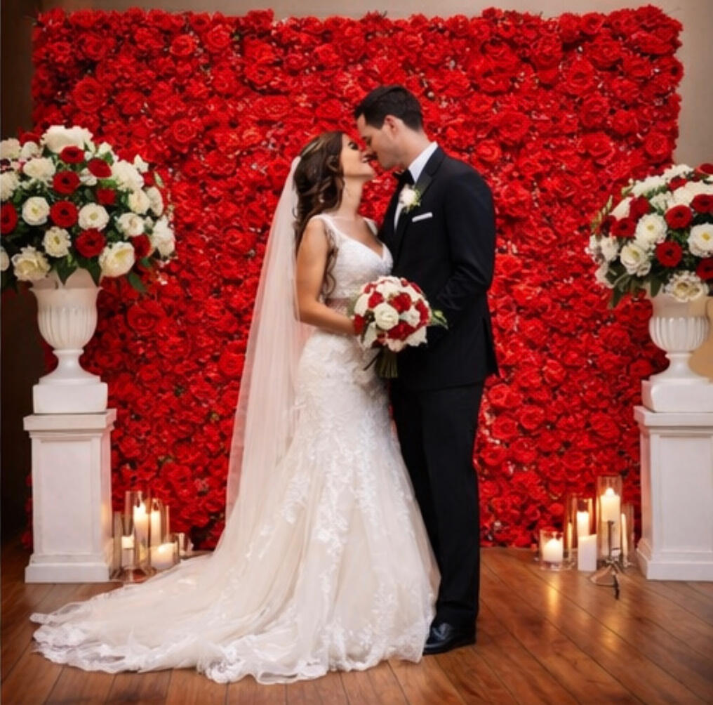 Red Luxury Flower Wall